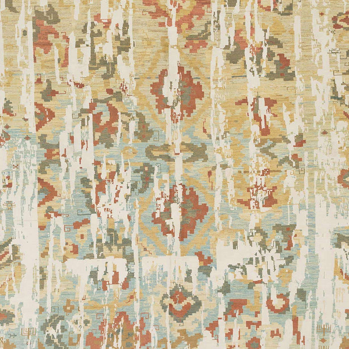 Machine Washable Abstract Metallic Gold Rug, wshabs1729