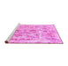 Sideview of Machine Washable Oriental Pink Traditional Rug, wshabs1729pnk