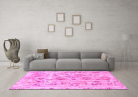 Machine Washable Oriental Pink Traditional Rug, wshabs1729pnk