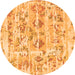 Round Oriental Orange Traditional Rug, abs1729org