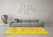 Machine Washable Oriental Yellow Traditional Rug in a Living Room, wshabs1729yw