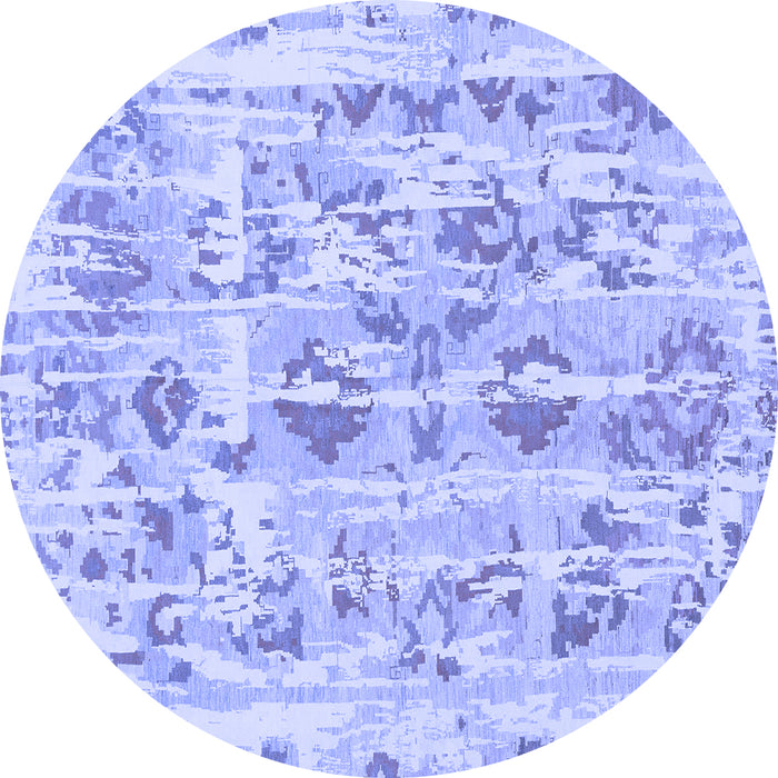 Round Oriental Blue Traditional Rug, abs1729blu