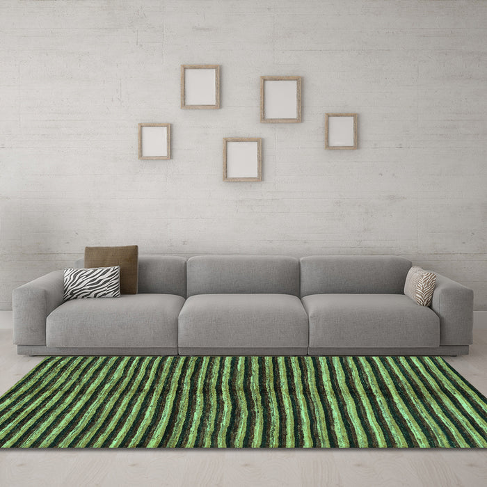 Machine Washable Abstract Turquoise Modern Area Rugs in a Living Room,, wshabs172turq