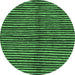 Round Abstract Emerald Green Modern Rug, abs172emgrn