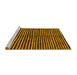 Sideview of Machine Washable Abstract Yellow Modern Rug, wshabs172yw