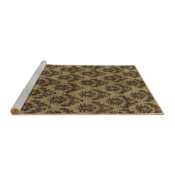 Sideview of Machine Washable Abstract Cinnamon Brown Rug, wshabs173