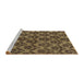 Sideview of Machine Washable Abstract Cinnamon Brown Rug, wshabs173