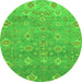 Round Oriental Green Traditional Rug, abs1730grn