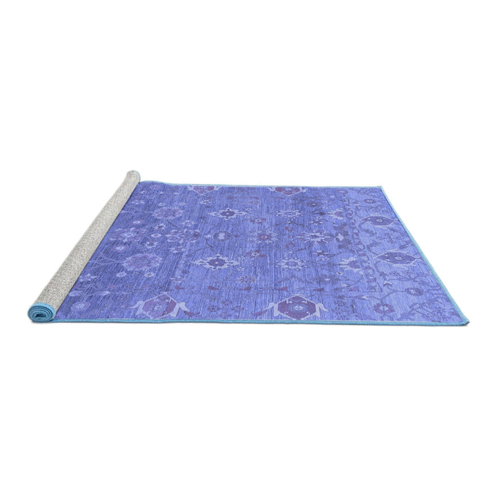 Sideview of Machine Washable Oriental Blue Traditional Rug, wshabs1730blu