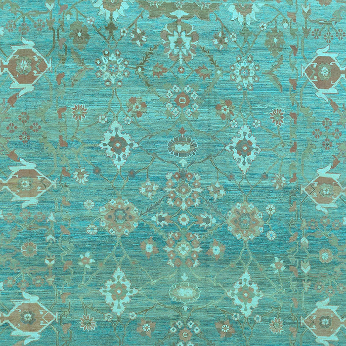 Machine Washable Oriental Light Blue Traditional Rug, wshabs1730lblu