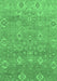 Machine Washable Oriental Emerald Green Traditional Area Rugs, wshabs1730emgrn