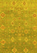 Machine Washable Oriental Yellow Traditional Rug, wshabs1730yw