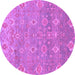 Round Oriental Purple Traditional Rug, abs1730pur