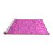 Sideview of Machine Washable Oriental Pink Traditional Rug, wshabs1730pnk