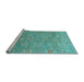 Sideview of Machine Washable Oriental Light Blue Traditional Rug, wshabs1730lblu