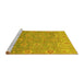 Sideview of Machine Washable Oriental Yellow Traditional Rug, wshabs1730yw
