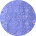 Round Oriental Blue Traditional Rug, abs1730blu