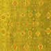 Square Oriental Yellow Traditional Rug, abs1730yw