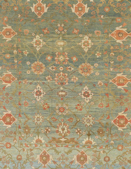 Abstract Brownish Green Oriental Rug, abs1730