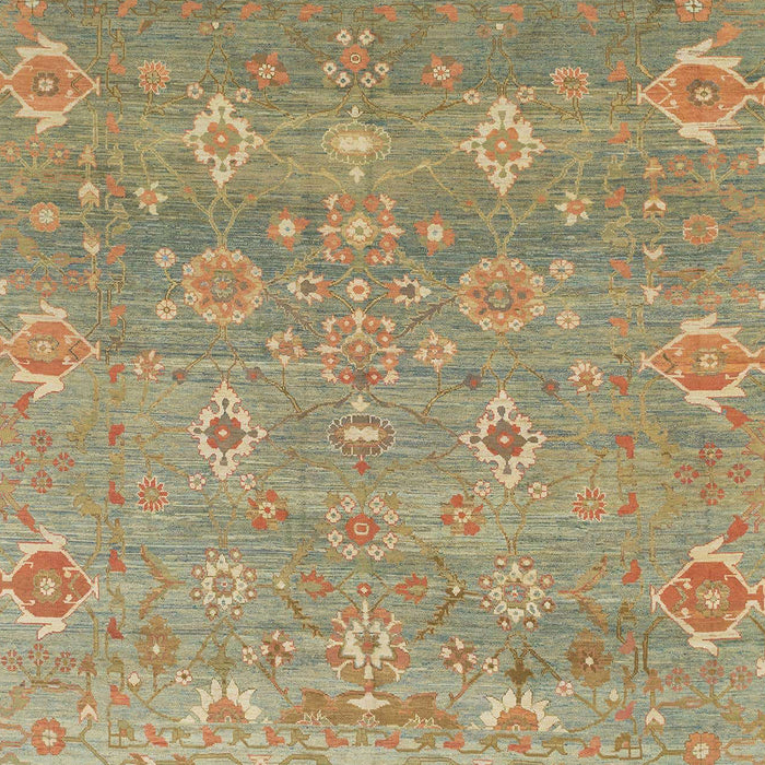 Abstract Brownish Green Oriental Rug, abs1730