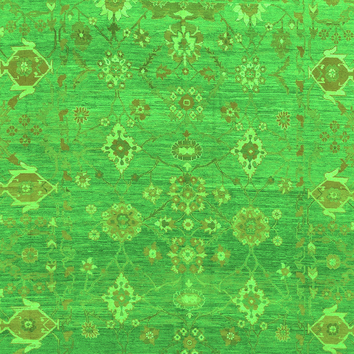 Machine Washable Oriental Green Traditional Area Rugs, wshabs1730grn