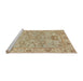 Sideview of Machine Washable Abstract Bronze Brown Rug, wshabs1731