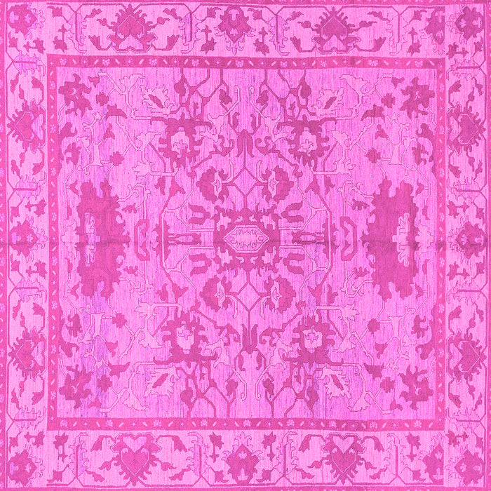 Square Machine Washable Oriental Pink Traditional Rug, wshabs1731pnk
