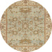 Round Machine Washable Abstract Bronze Brown Rug, wshabs1731