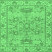 Square Oriental Emerald Green Traditional Rug, abs1731emgrn