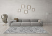 Machine Washable Oriental Gray Traditional Rug in a Living Room,, wshabs1731gry