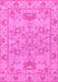 Machine Washable Oriental Pink Traditional Rug, wshabs1731pnk