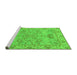 Sideview of Machine Washable Oriental Green Traditional Area Rugs, wshabs1731grn