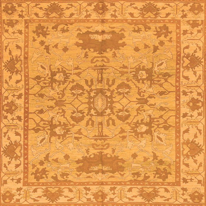 Square Machine Washable Oriental Orange Traditional Area Rugs, wshabs1731org
