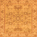 Square Oriental Orange Traditional Rug, abs1731org