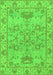 Machine Washable Oriental Green Traditional Area Rugs, wshabs1731grn