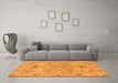 Machine Washable Oriental Orange Traditional Area Rugs in a Living Room, wshabs1731org