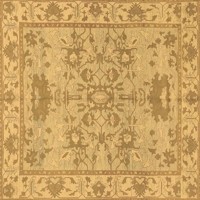 Square Oriental Brown Traditional Rug, abs1731brn