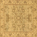 Square Oriental Brown Traditional Rug, abs1731brn