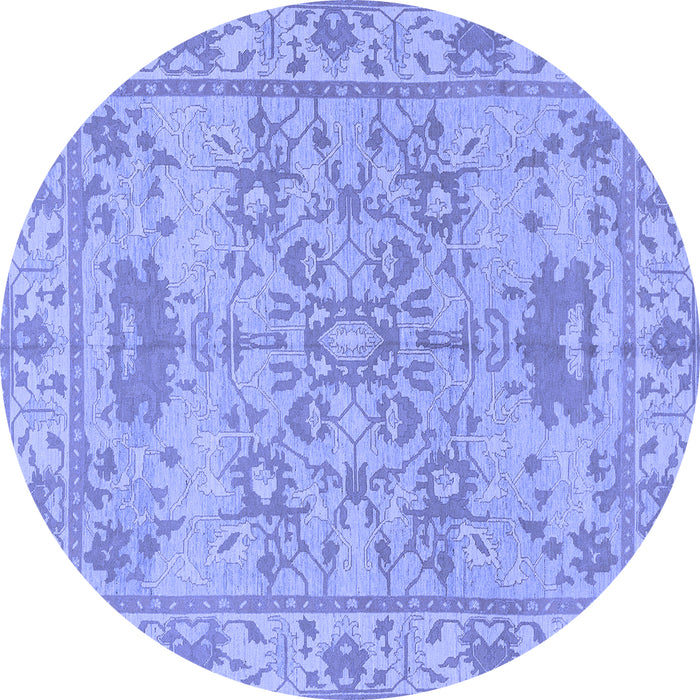 Round Oriental Blue Traditional Rug, abs1731blu