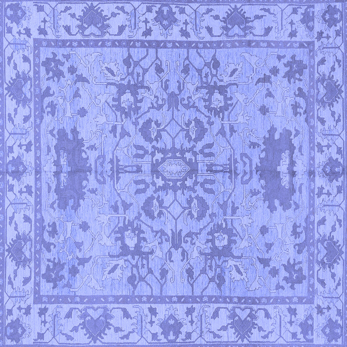 Square Machine Washable Oriental Blue Traditional Rug, wshabs1731blu