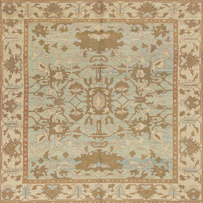 Square Abstract Bronze Brown Oriental Rug, abs1731