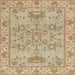 Square Abstract Bronze Brown Oriental Rug, abs1731