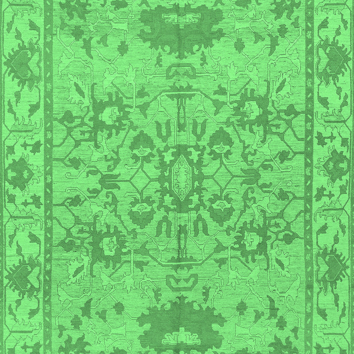 Machine Washable Oriental Emerald Green Traditional Area Rugs, wshabs1731emgrn