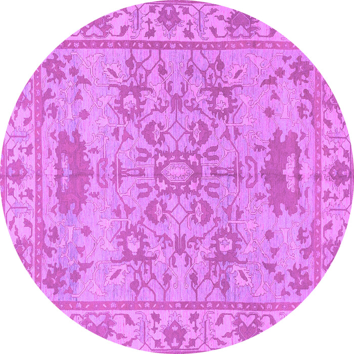 Round Oriental Purple Traditional Rug, abs1731pur
