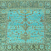 Square Oriental Light Blue Traditional Rug, abs1732lblu