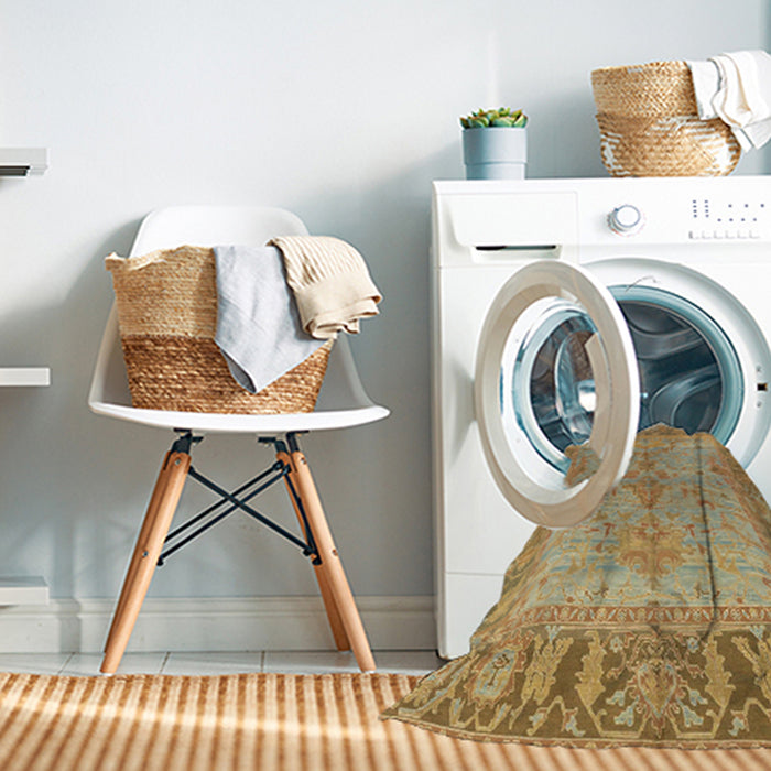 Machine Washable Abstract Sedona Brown Rug in a Washing Machine, wshabs1732