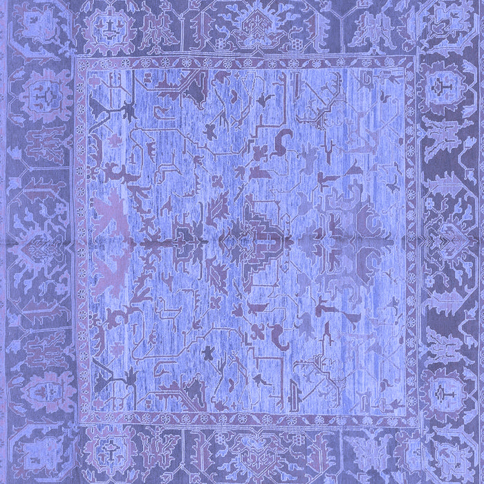 Square Machine Washable Oriental Blue Traditional Rug, wshabs1732blu