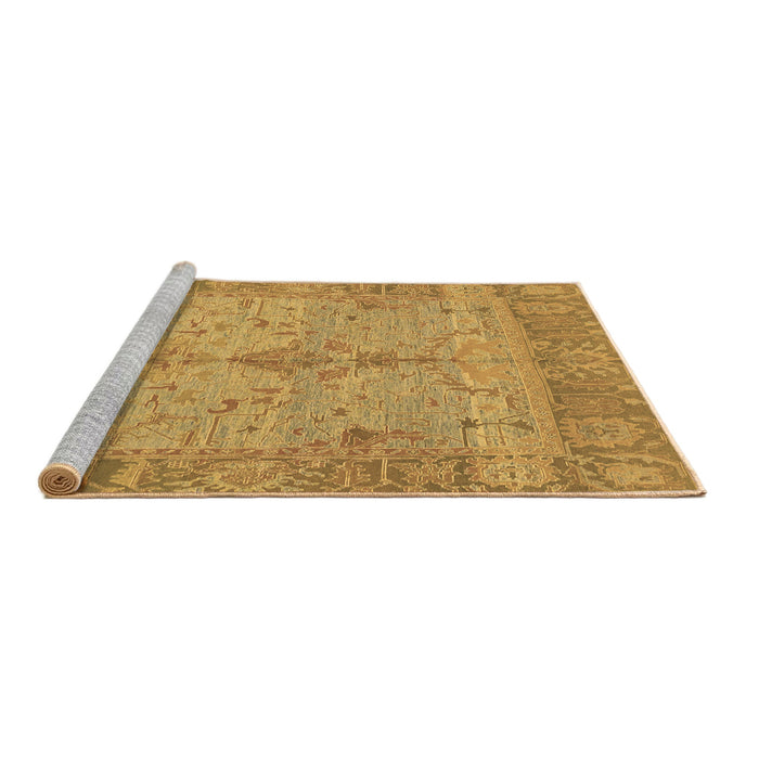 Sideview of Machine Washable Oriental Brown Traditional Rug, wshabs1732brn