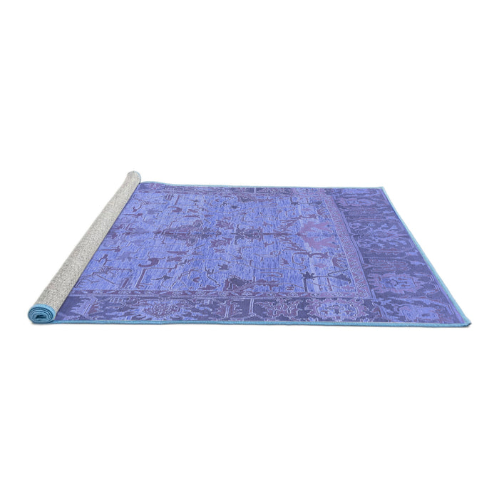 Sideview of Machine Washable Oriental Blue Traditional Rug, wshabs1732blu