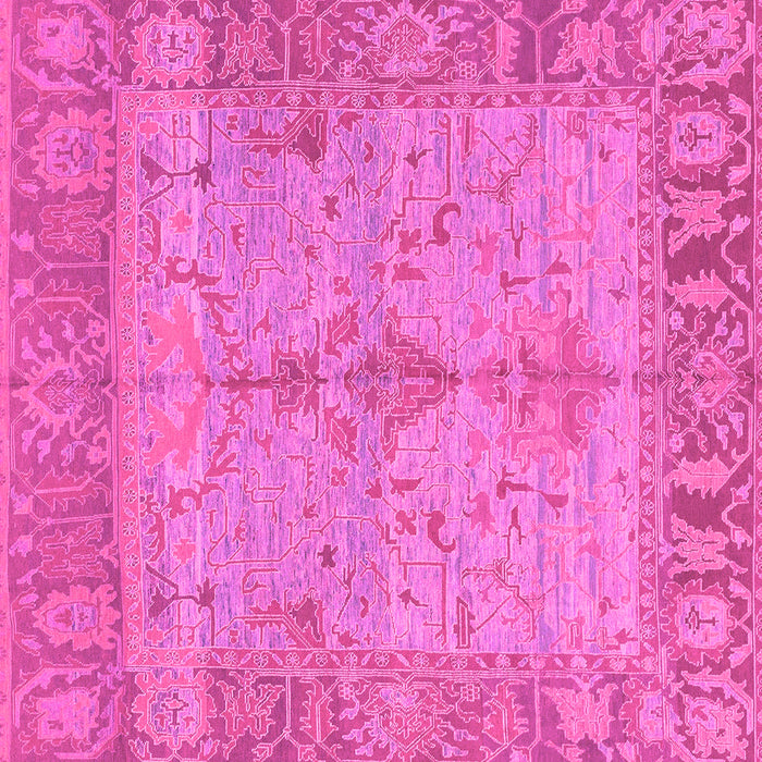 Square Machine Washable Oriental Pink Traditional Rug, wshabs1732pnk
